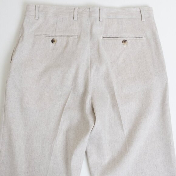 Zara Linen Blend Dress Pants Beige Mens 31 EU 40 Slim Fit - Picture 10 of 15